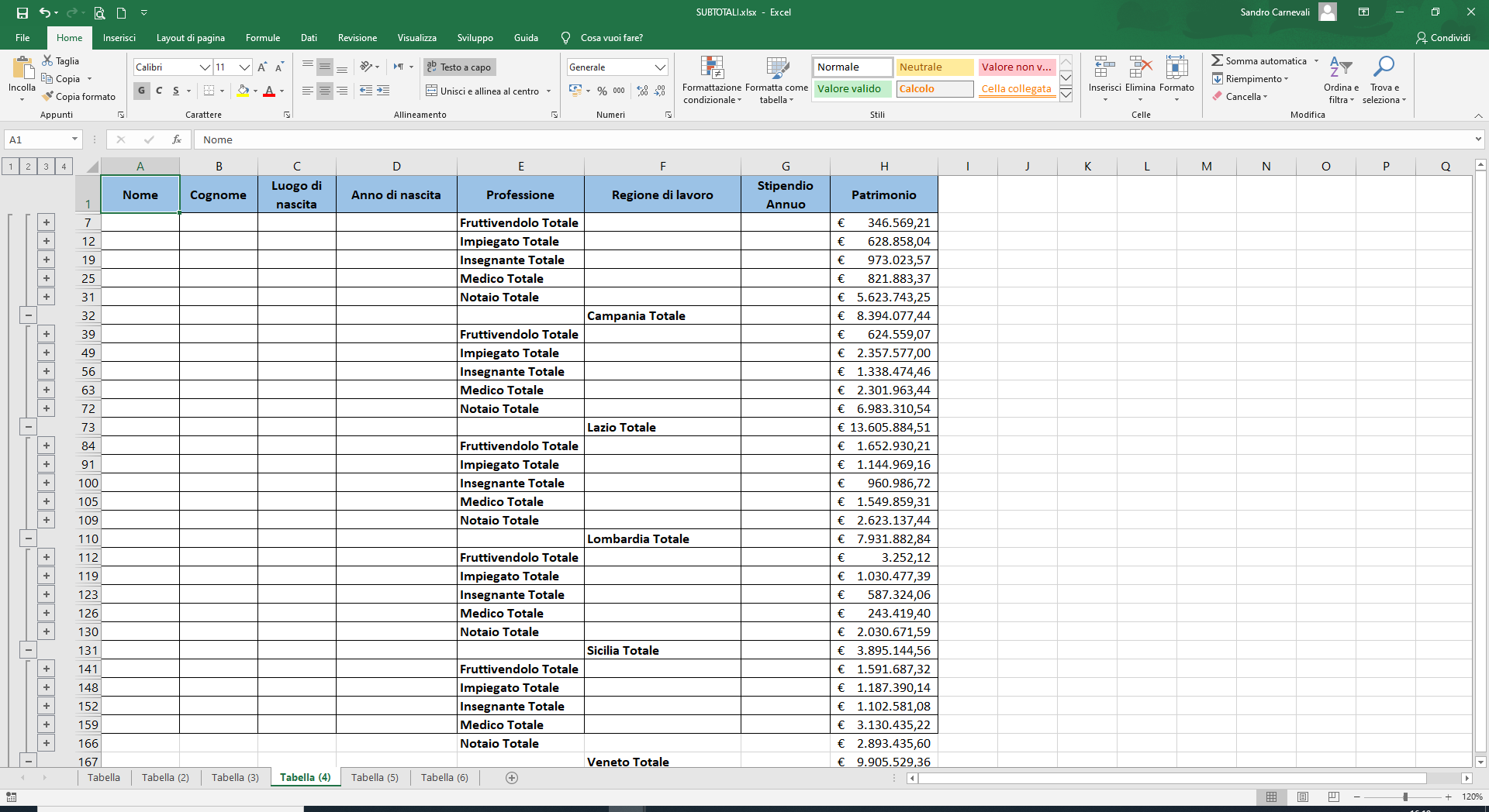 Excel ITA - Corso di Excel Lezione 3: Calcoli automatici e Subtotali